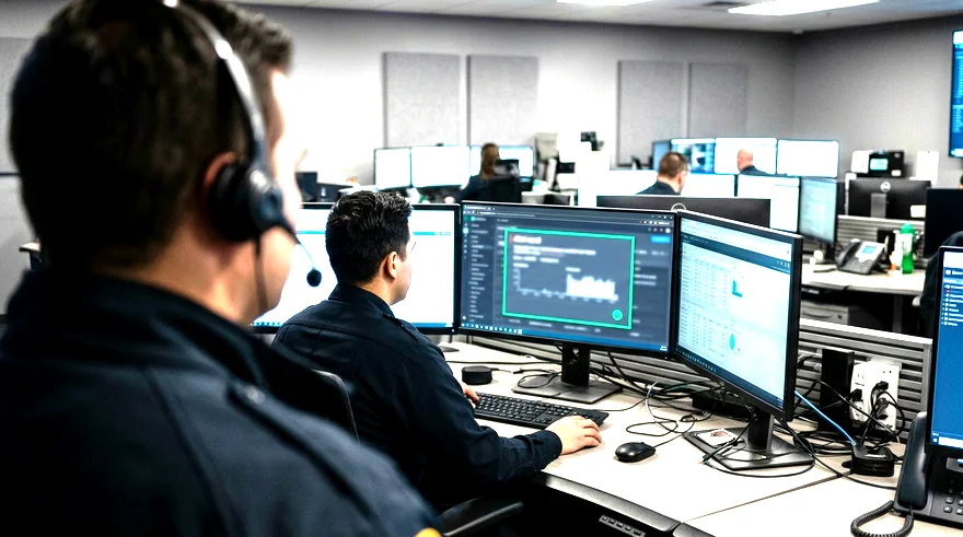 Operador conferindo o alerta
